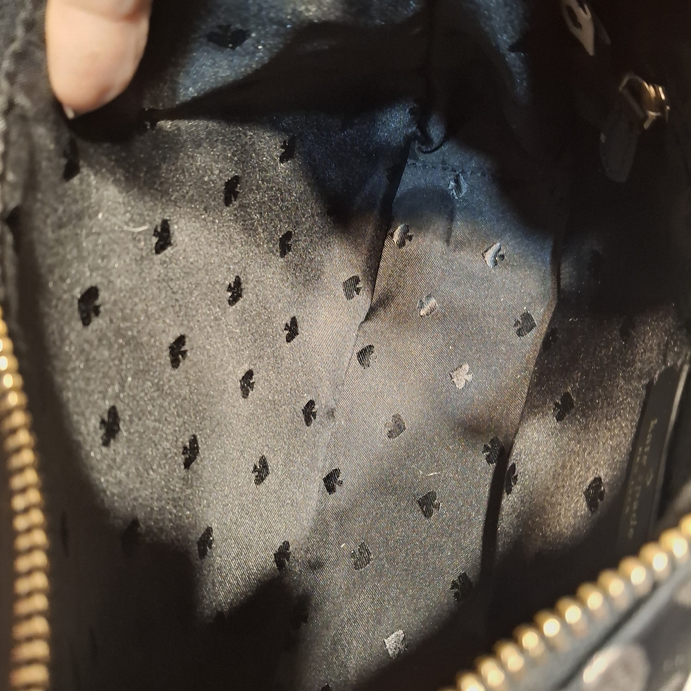 Kate Spade Black and Silver  Cheetah Print Hobo Crossbody Bag With Pouchette - Picture 9 of 13